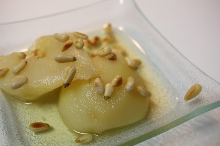 poires pochées fleur oranger