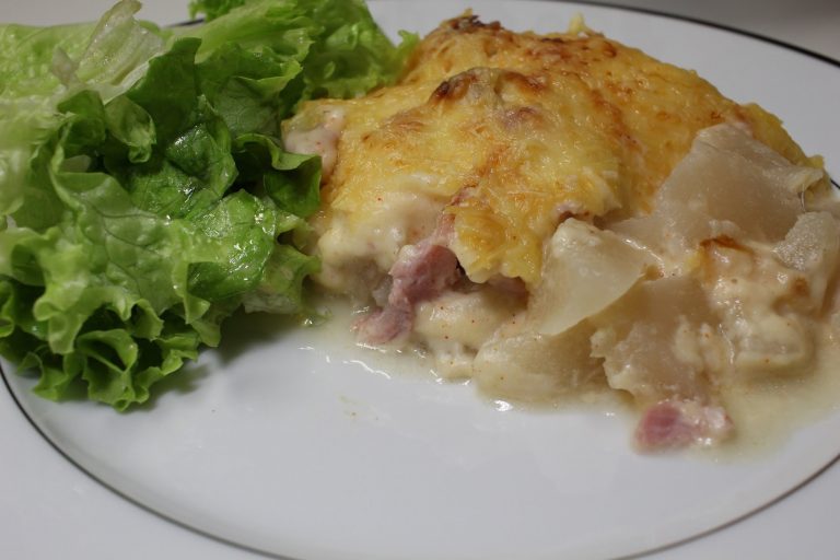 gratin pâtisson jambon