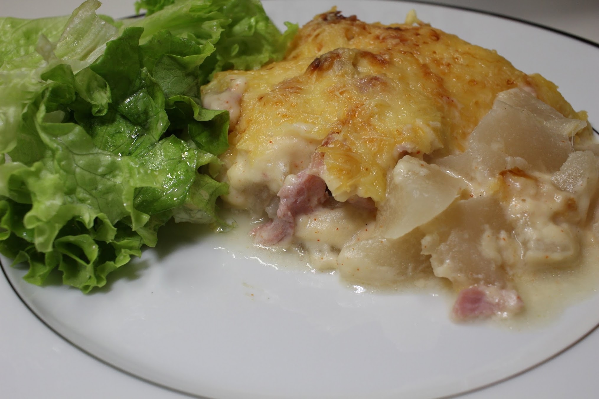 gratin pâtisson jambon