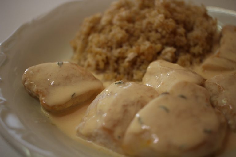 poulet sauce safran thym