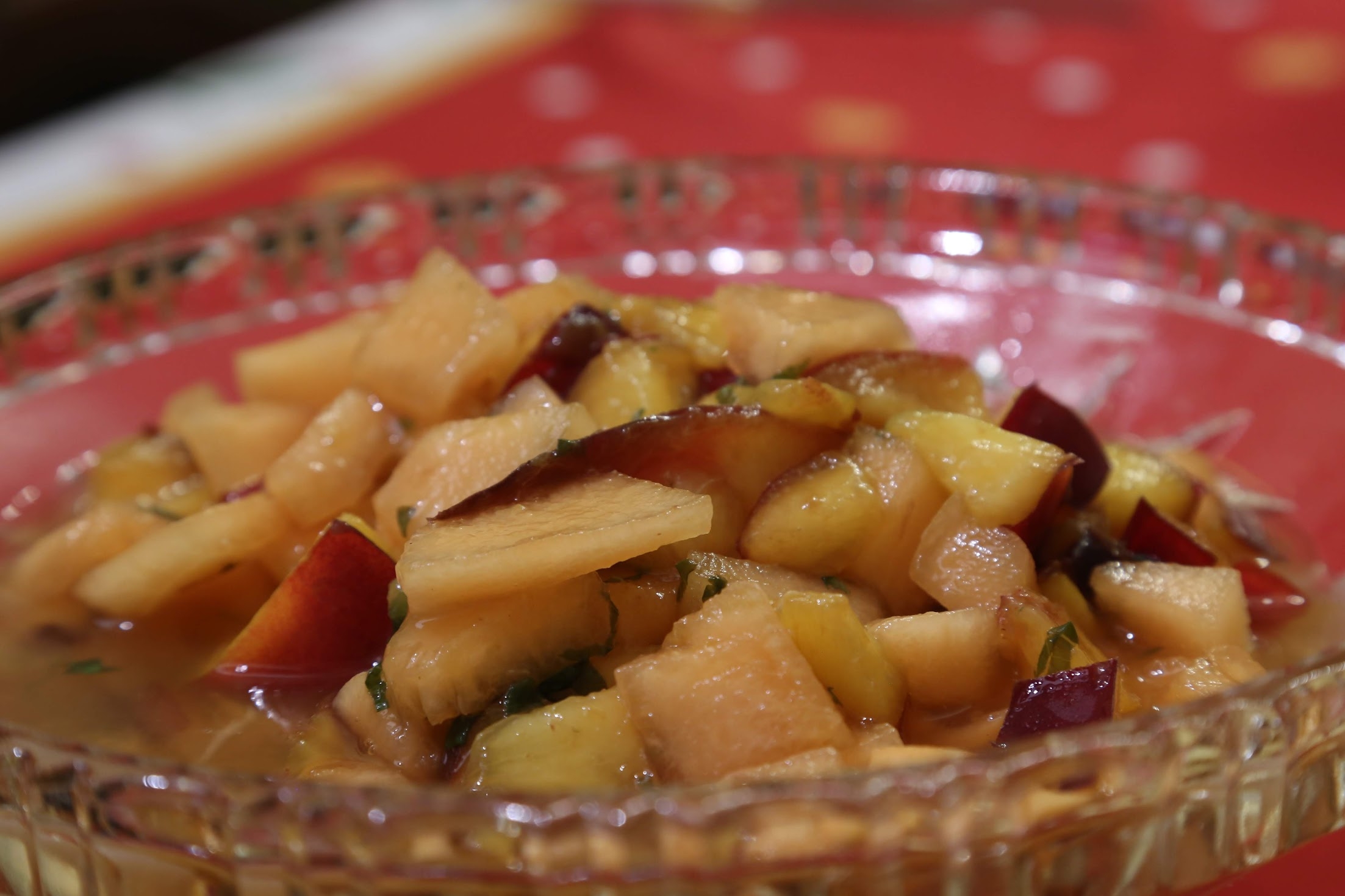 melon et nectarine infuses au basilic