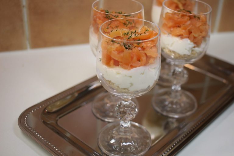 verrine au saumon et ricotta wasabi