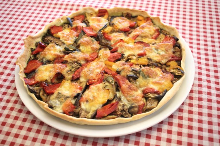 tarte aux légumes grillés et au pistou