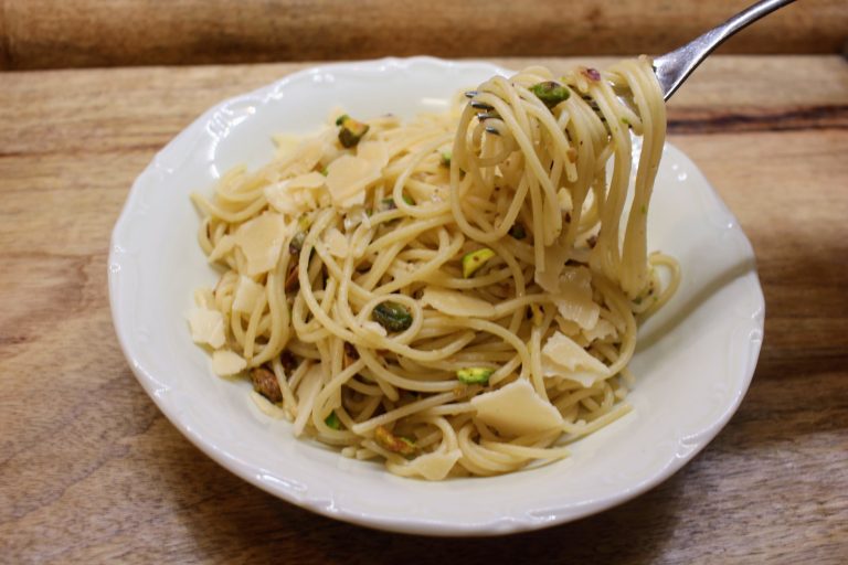 spaghettis aux pistaches
