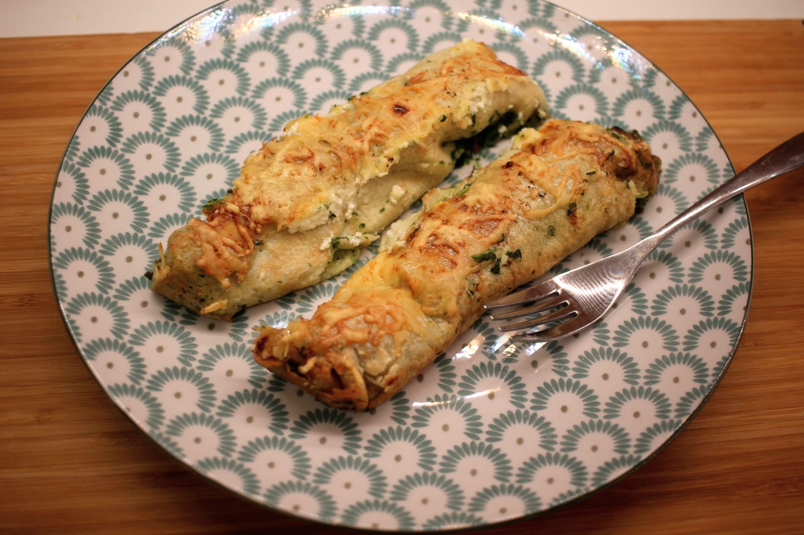 Gratin de crêpes aux épinards
