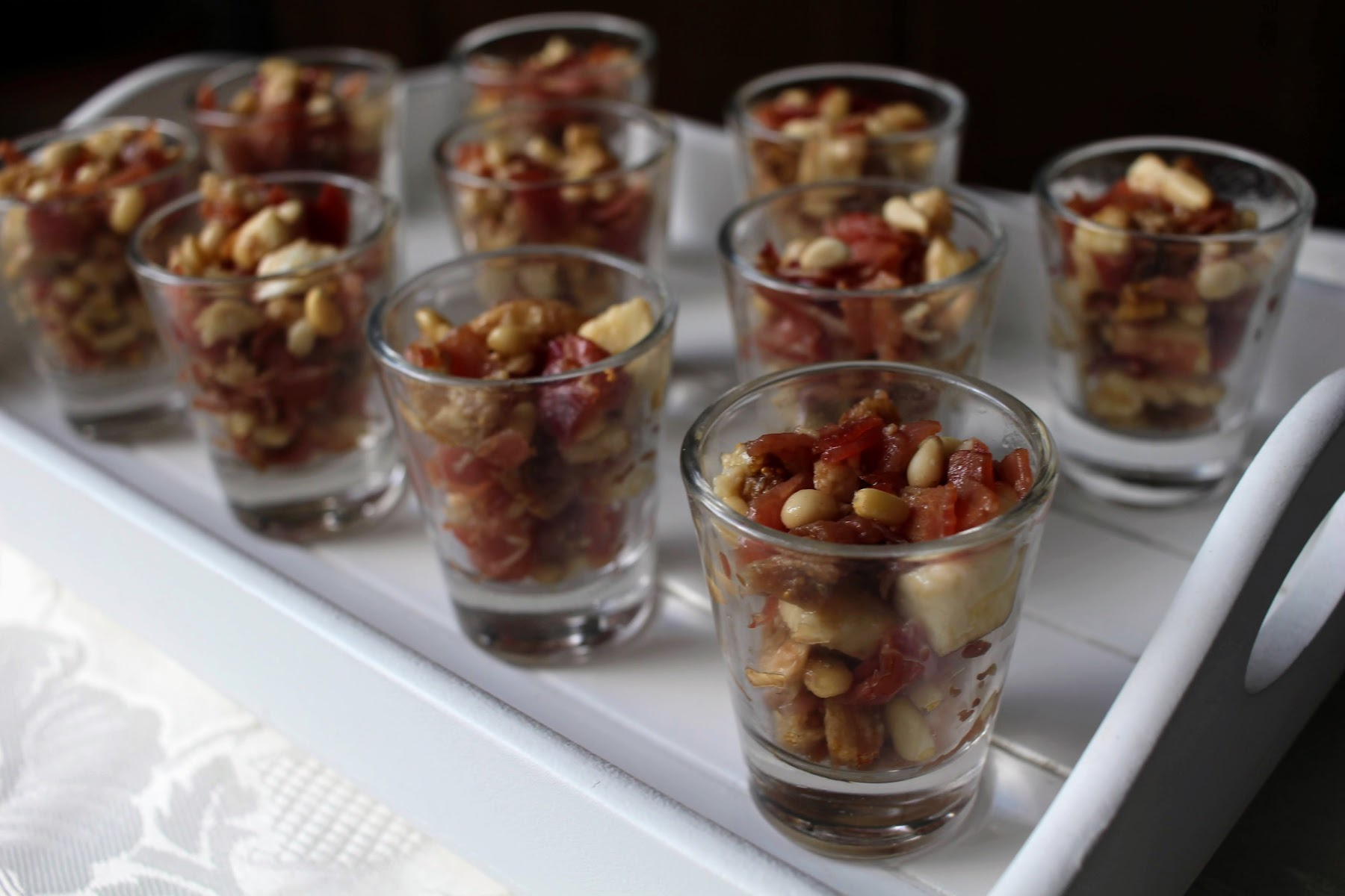 Verrines de jambon et figues