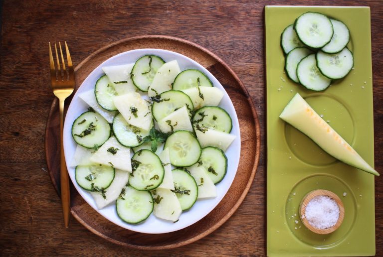 Salade de concombre et melon