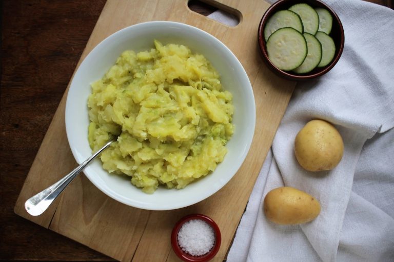 purée de pommes de terre et courgettes